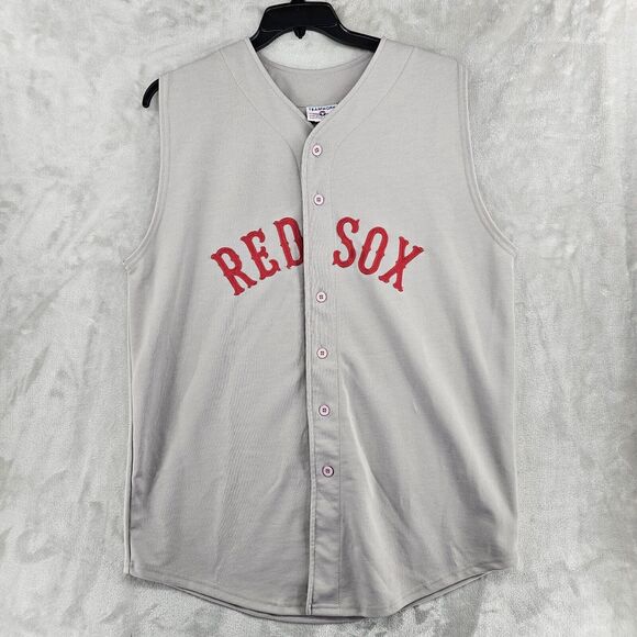 Vintage Teamwork Red Sox Jersey Mens Xl‎ Gray #5 USA MADE - Picture 1 of 6